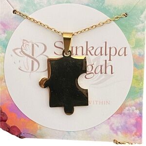 Gold Puzzle Pendant Necklace